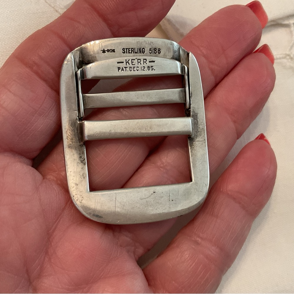 ANTIQUE WILLIAM KERR SIGNED STERLING ART NOUVEAU DESIGN BELT BUCKLE #5188 - Picture 2 of 10